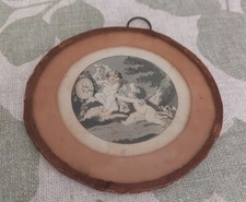 Miniature sous verre gravure