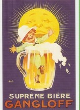 AUZOLE carte postale  Bière GANGLOFF(alcool) - DESSIN:   enfant dans une chope