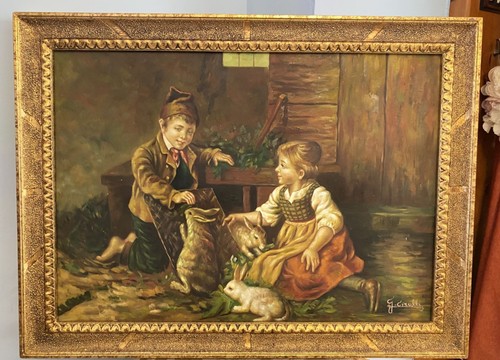 Tableau peint huile - à, l'huile