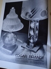 ferronnerie d'art EDGAR BRANDT 24 + effaceur JIF pub papier ILLUSTRATION 1932