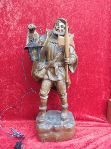 Belle vieux figurine bois - vieux, en