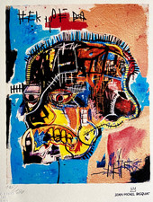 Jean-Michel Basquiat Lithographie COA Originale Signée Numérotée À 180