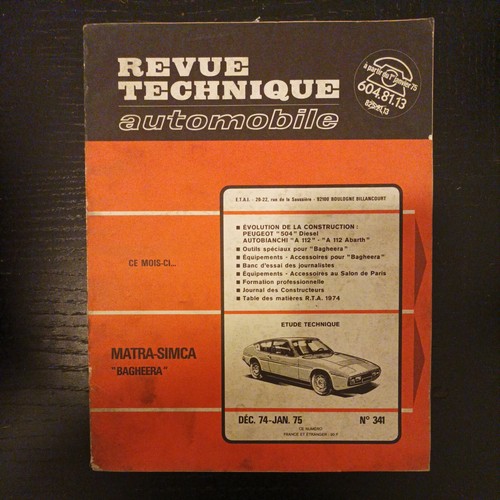 Revue technique matra simca - technique,