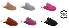 Femmes Chaussons Cuir Véritable Peau de Mouton Avec Laine D'Agneau D021