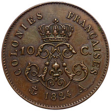 LOUIS XVIII Essai 10 Centimes 1824 Paris Lec.297a