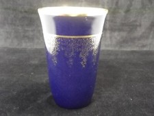 Vase ancien Camille Tharaud Limoges bleu de four/cobalt décor doré