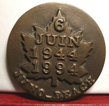 1994 50y rare table MEDAL 65mm USA D DAY 1944 june 6th beach Juno Canada 