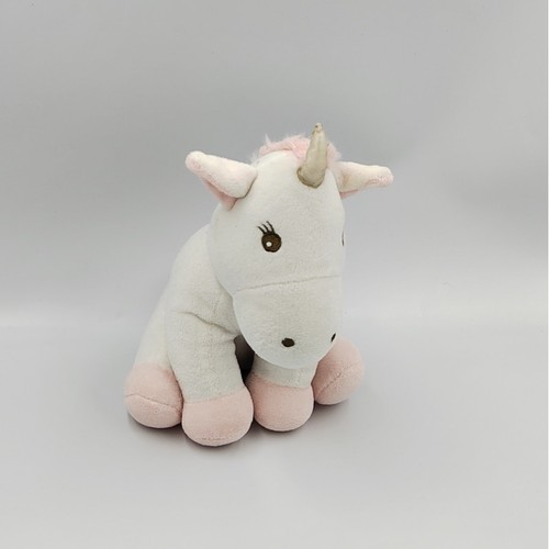Doudou peluche licorne blanche