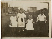 Portrait enfants fratrie frères soeurs - photo ancienne an. 1900