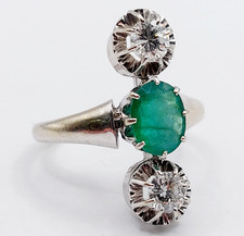 Bague marquise art deco or