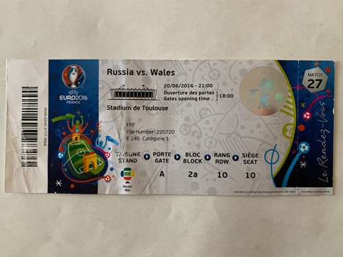 Ticket match uefa - match, 2016