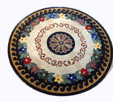 36 " Rond Marbre Table Top Demi Précieux Pierres Handmade Art Meubles de Salle