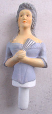Bouchon de bouteille en porcelaine Buste de marquise Longueur 13,5 cm
