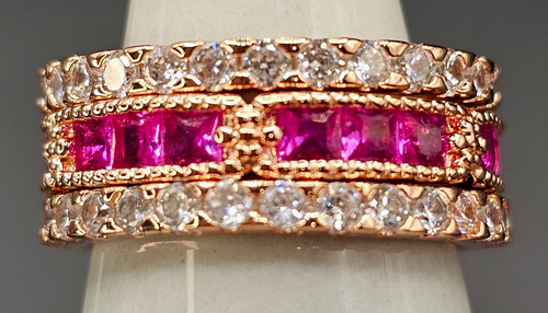 Rose gold pltd cz pavé - og-,