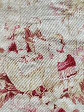 Coupon De Tissu Ancienne Sujet Enfantin