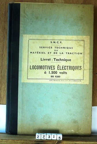 Sncf 1958 livret technique bb - livret,