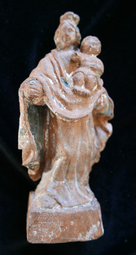 Ancienne vierge terre cuite - terre,