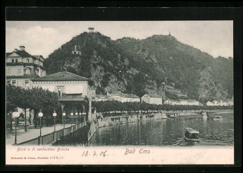 Carte postale bad ems - vue, sur
