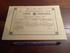 Carte d'électeur ancienne Rennes 1831