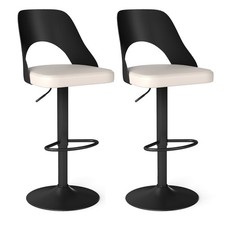 Lot de 2 Tabourets de Bar Pivotantes à 360° Siège Réglable en Hauteur Chaises d