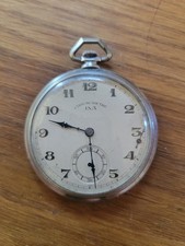 Ina Montre à Gousset Chronomètre De Poche Ancienne À Restaurer P2556