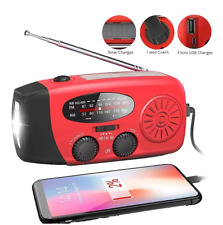 Radio Météo Multifonctionnelle Solaire à Manivelle FM AM WB NOAA 2000mAh Lampe