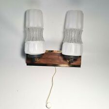 ?  applique double vintage bois et métal, interrupteur à tirette