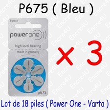 18 piles auditives : BLEU P675 ( = 3 blisters )