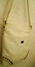 -Authentique sac bandoulière blanc MAC DOUGLAS en cuir vintage bag 