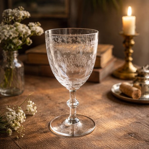 Verre pied ancien en - verre,