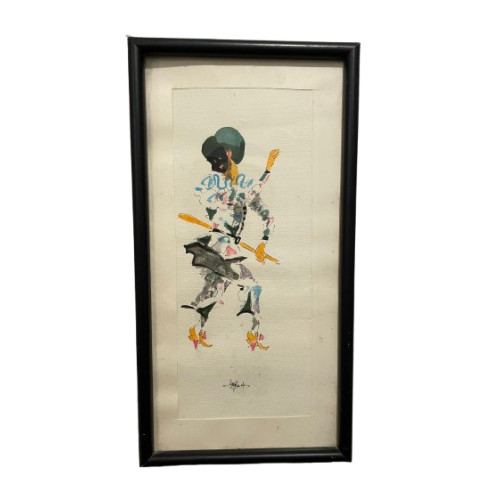 Aquarelle arlequin signé - aquarelle,