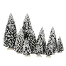 LuVille Village de Noël Miniature Arbres Evergreen - Lot de 12 -H30 cm