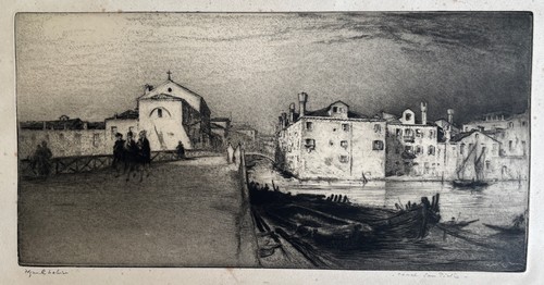 Edgar chahine venise canal - chahine,, venise,