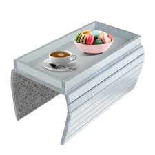 Plateau de Canapé en Bois de Bambou - Accoudoirs Antidérapants Table d'Accoud...