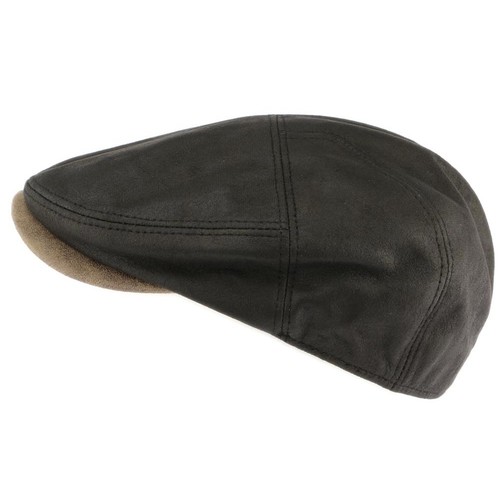 Casquette cuir suédine noir
