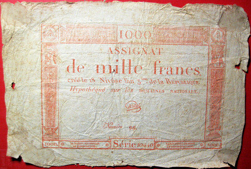 France assignat 1 000 - france.,
