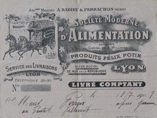Facture 1908 LYON Société