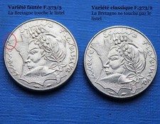 Les 2 variétés de 10 Francs Jimenez 1986 (une touche le Listel)