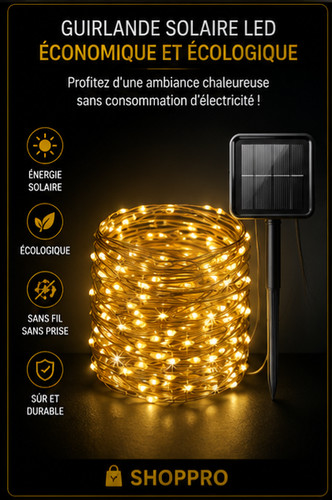 Guirlande led solaire - guirlande,