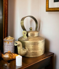 Théière En Laiton Antique Originale Ancienne Artisanale