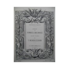 MENDELSSOHN Allégresse et 1ère Barcarolle Piano ca1880