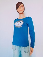 Tee-shirt bleu manches longues et sa tête de hibou | Kanabeach 