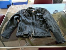 Vintage Harley Davidson Embossed Logo Size Medium Leather Jacket Biker Chopper