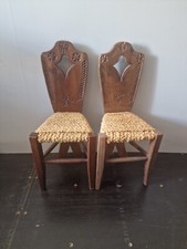 Deux Chaises bois et paille design du XX ème montagne **