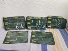 5 Anciennes Étiquettes Ardoise Marchands Primeur Marché Deco 