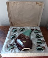 Vintage: Joli service à Liqueur Carafe + 8 tasses Grés Flammé Grand Feu   C92