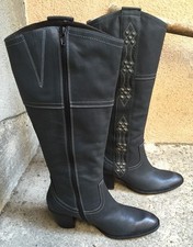 DESTOCKAGE NEUF BOTTES MARQUE MAM'ZELLE CUIR NOIR @ T 35 @ 169€ @ N353 @ TOP NEW