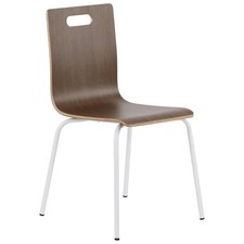 Chaise de conférence pour restaurants, hôtels, bureaux, blanc/noyer, WERDI A