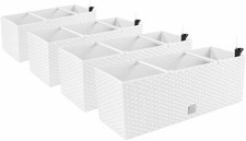 4 x boîte de balcon jardinière aspect rotin pot de plantation pot de fleurs b...