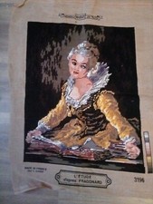 CANEVAS  Tapisserie 75X60CM.  L'ETUDE DE FRAGONARD